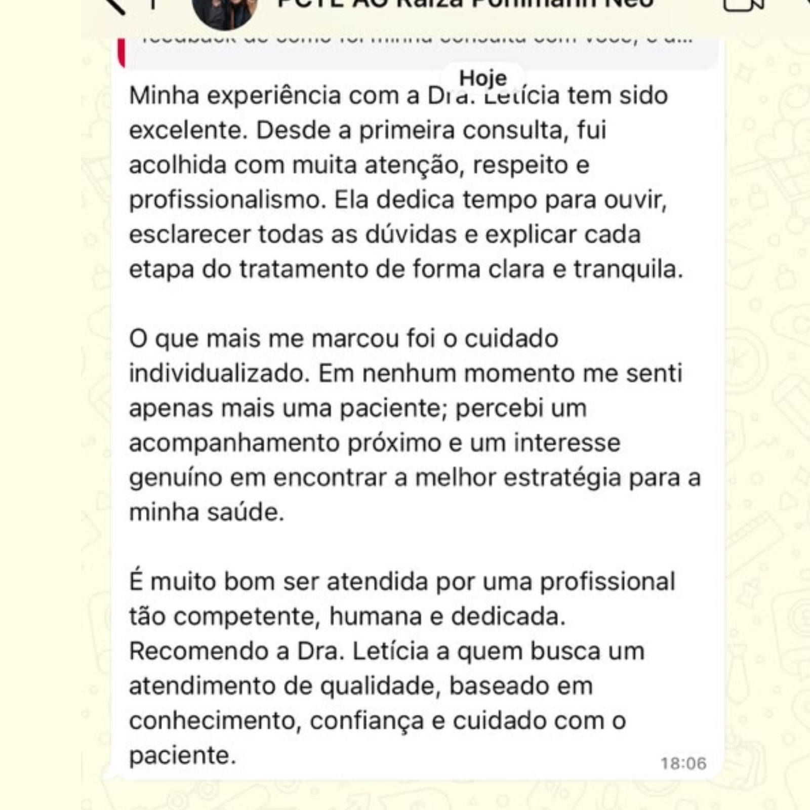 Avaliação de paciente